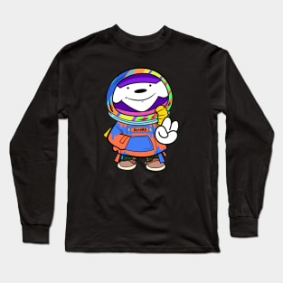 Super cool astronaut dog posing in style  illustration Long Sleeve T-Shirt